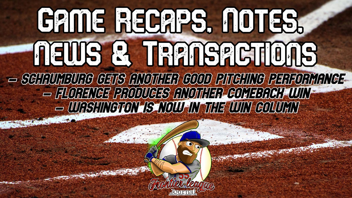 Frontier League Game Recaps, Notes, News and Transactions — May 31