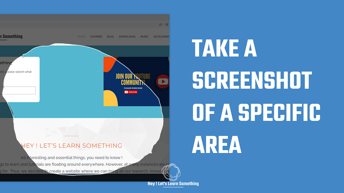 Take a screenshot of a Specific screen on Windows (Default tool) by