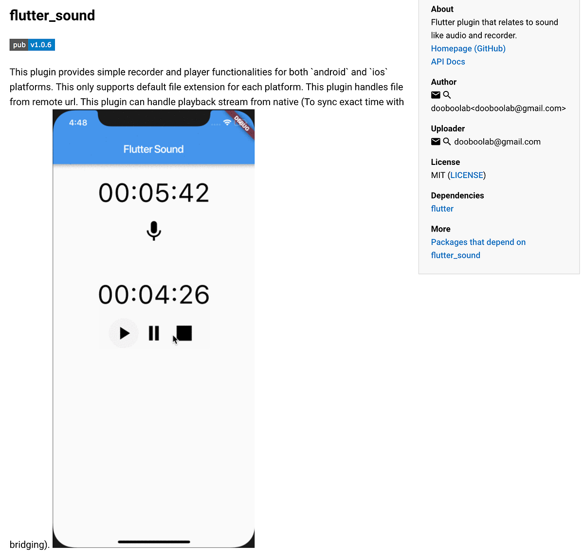 Flutter Sound Plugin (Audio Recorder & Player) by dooboolab CodeChai Medium