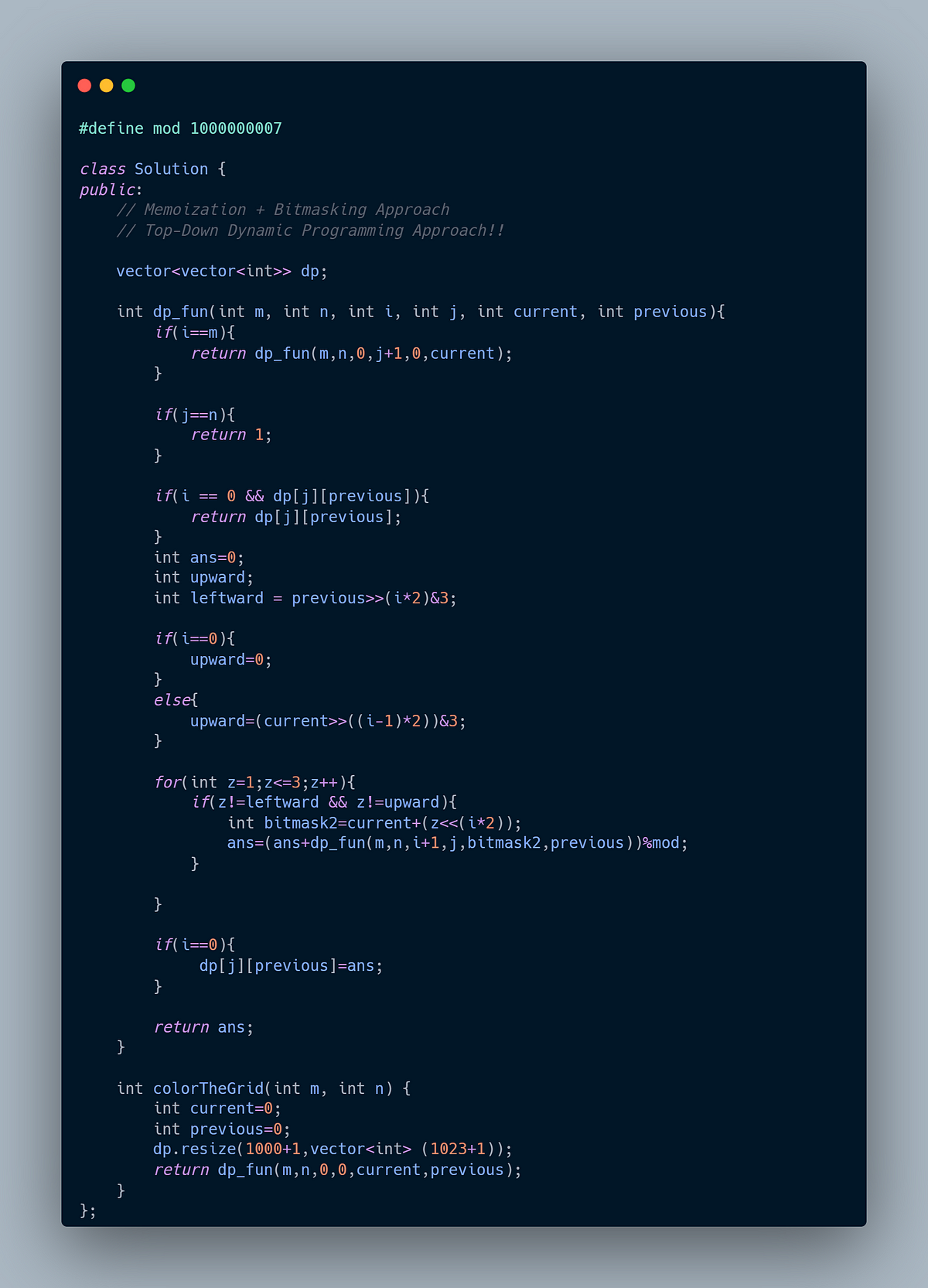 DP-22 (DP + Bit-Masking): “Painting a Grid With Three Different Colors ...