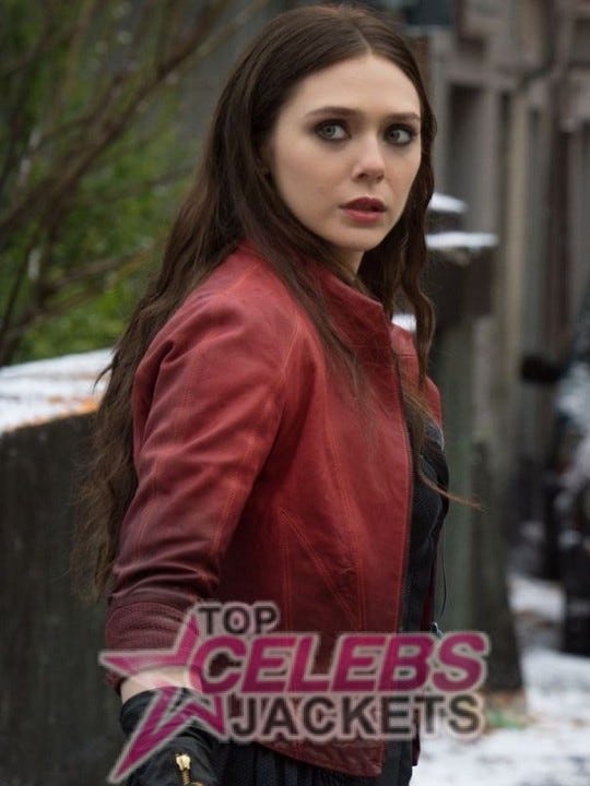 The Avengers Age Of Ultron Elizabeth Olsen Scarlet Witch Jacket By Rick Adams Medium