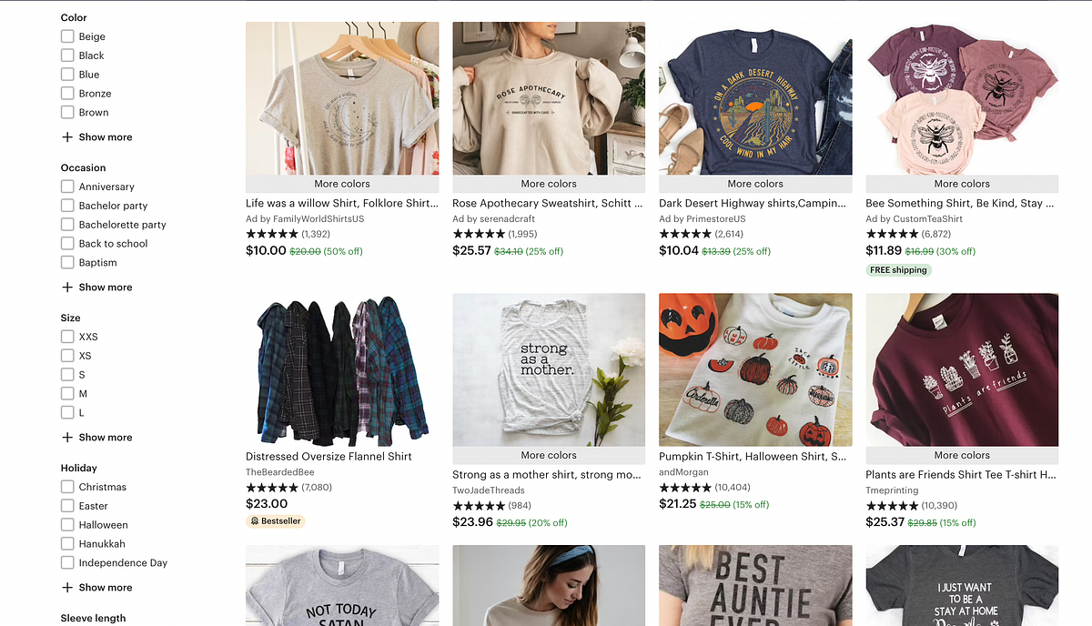 How To Find Print On Demand Design Ideas On Etsy by Brandyn Williams Aug, 2021 Medium