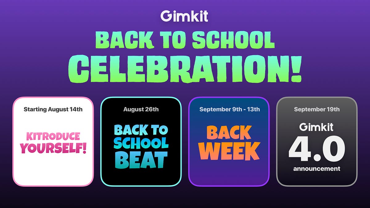 Back To School Celebration 2019 By Kelli Garland The Gimkit Blog Medium