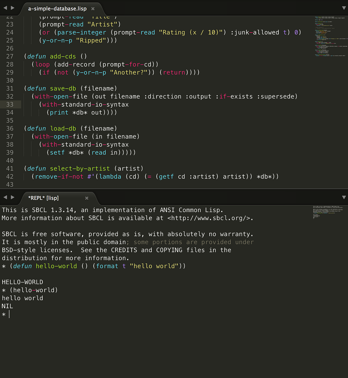 Getting Started with Lisp on macOS in Sublime Text 3