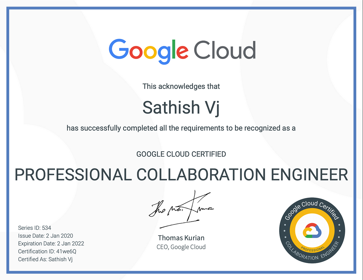 Notes from my Google Cloud Professional Collaboration Engineer Certification  Exam | by sathish vj | Medium