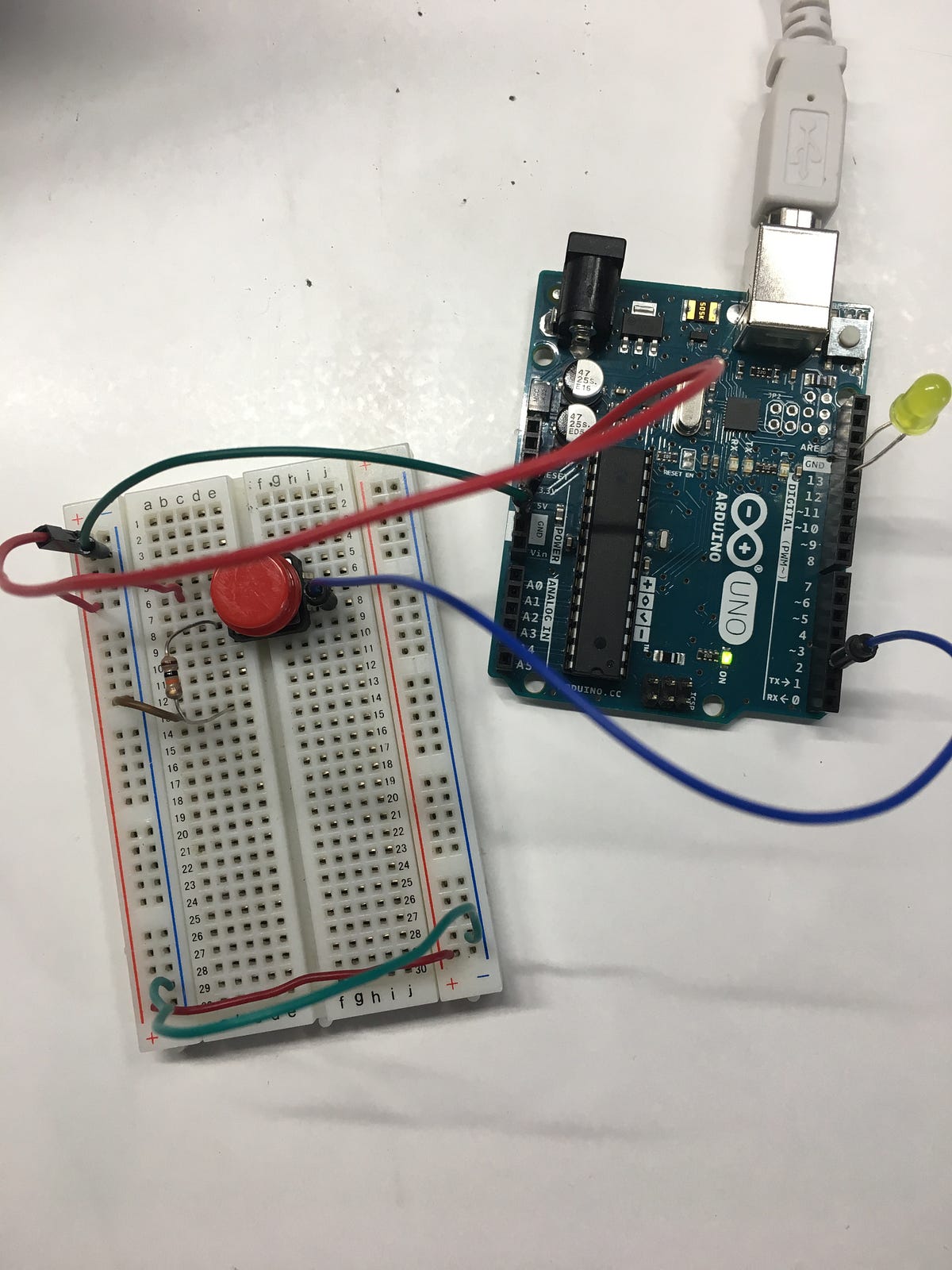 The LED is lit!. Using Arduino to light up an LED | by Gloria Julien ...