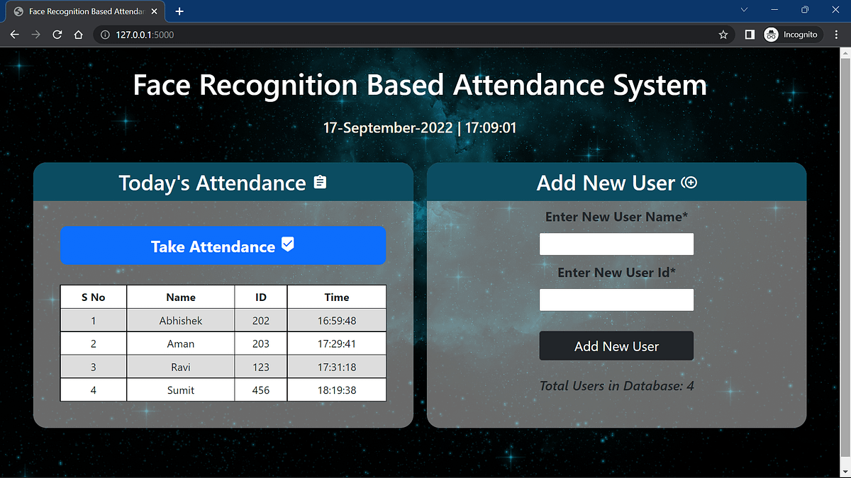 Face Recognition Based Attendance System — Flask App — With GUI — with ...