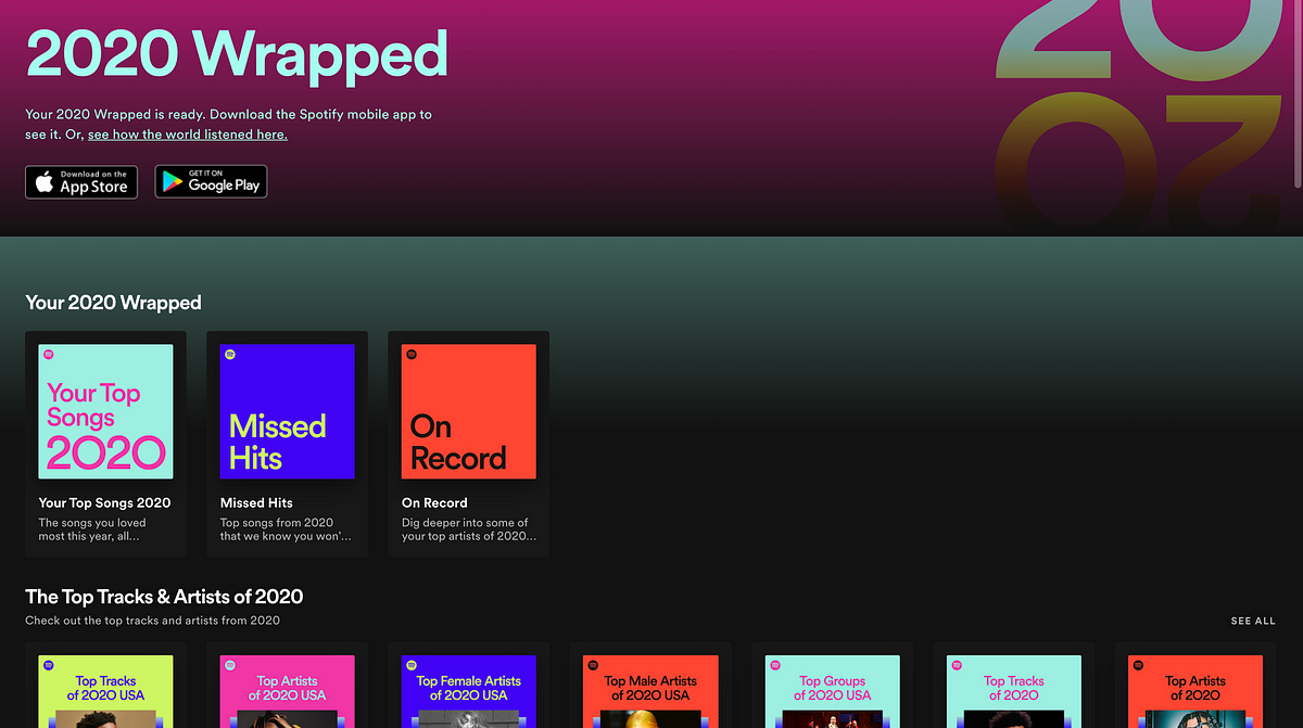 Spotify colour palette