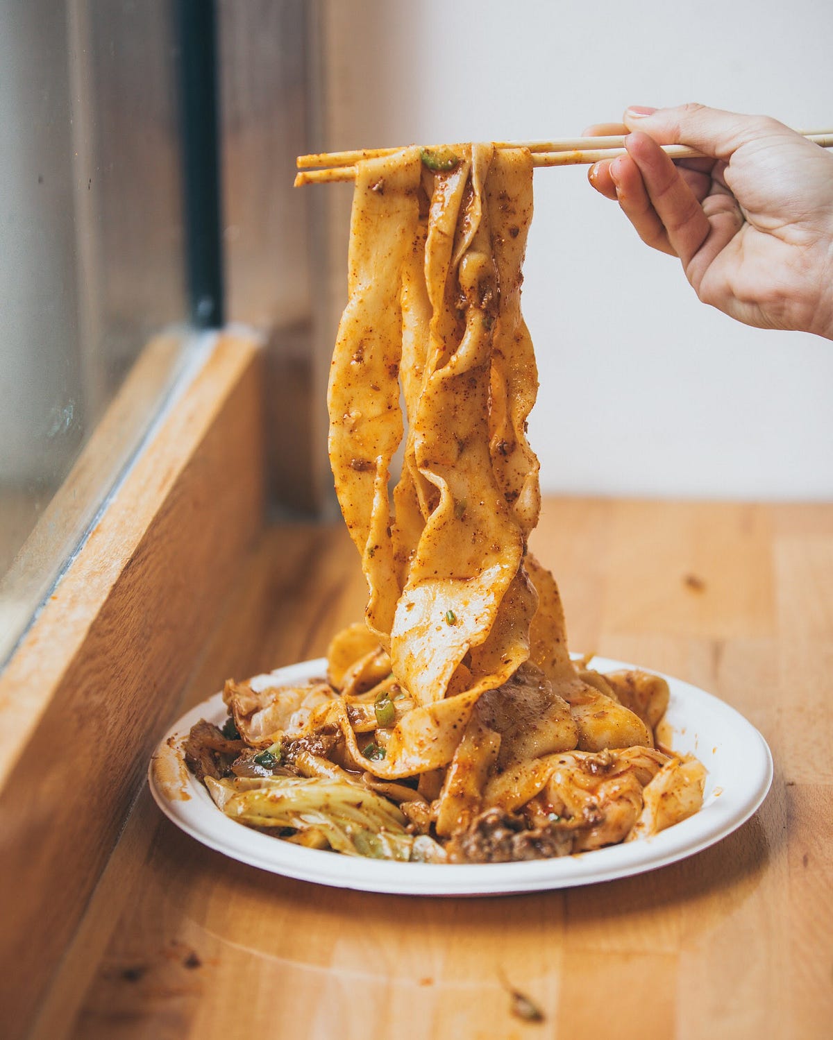 Spicy cumin lamb noodles from Xian Famous Foods by Food Lover’s Diary