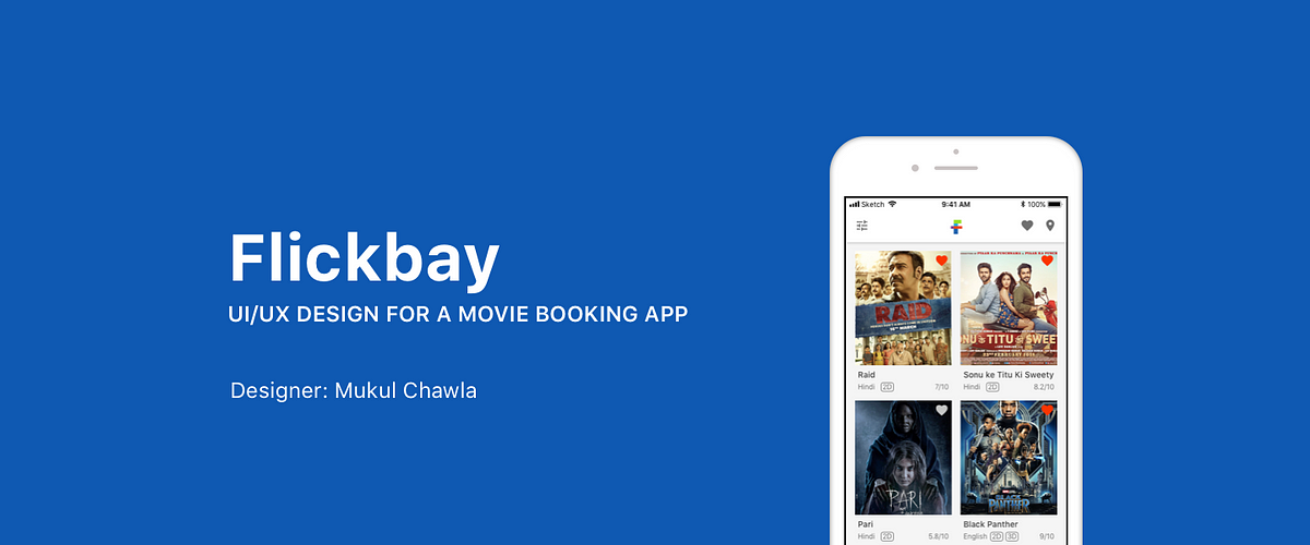 UI/UX design process for a Movie Booking App for Flickbay | by Mukul