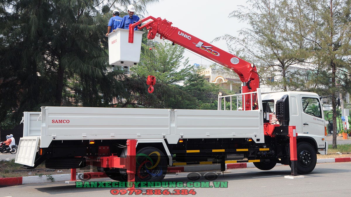 Ban Xe Cẩu Hino Fg 7 Tấn Gắn Cẩu Unic V550 5 Tấn 4 Khuc Hỗ Trợ Nh