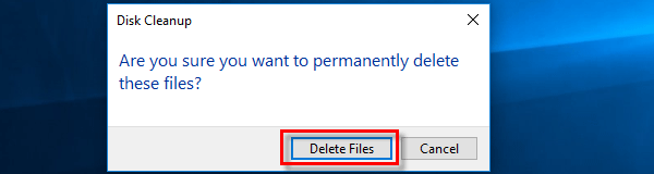 click Delete Files