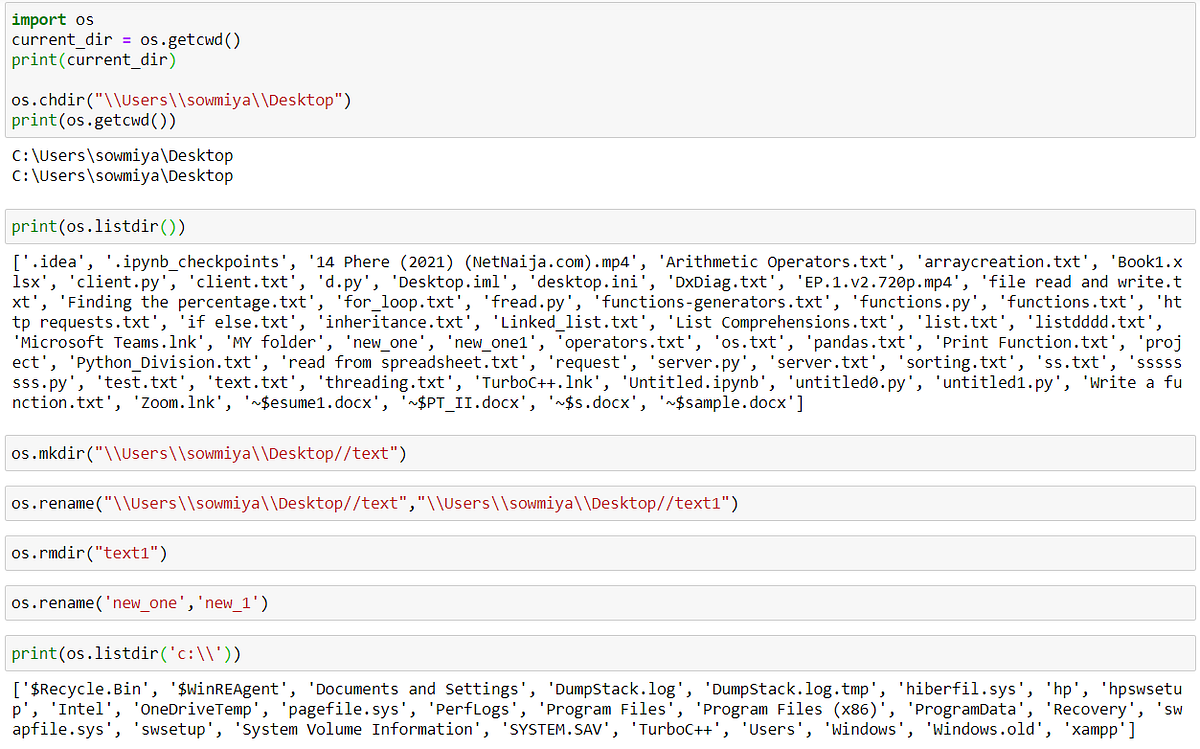 OS Module in Python Sowmiya K Medium