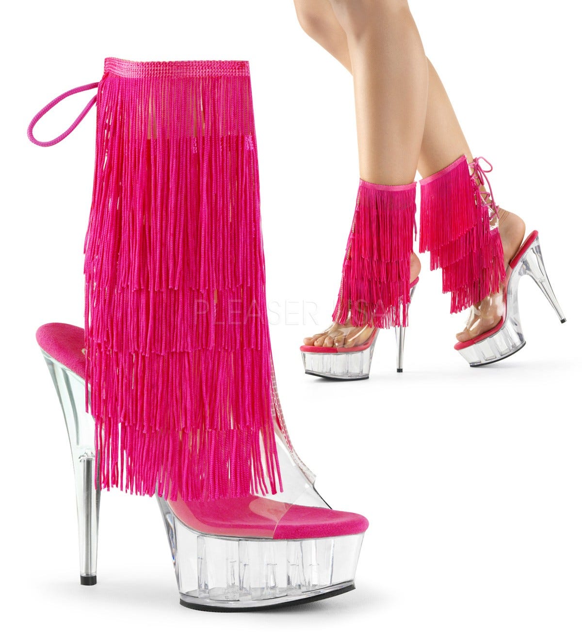 hot pink stripper shoes