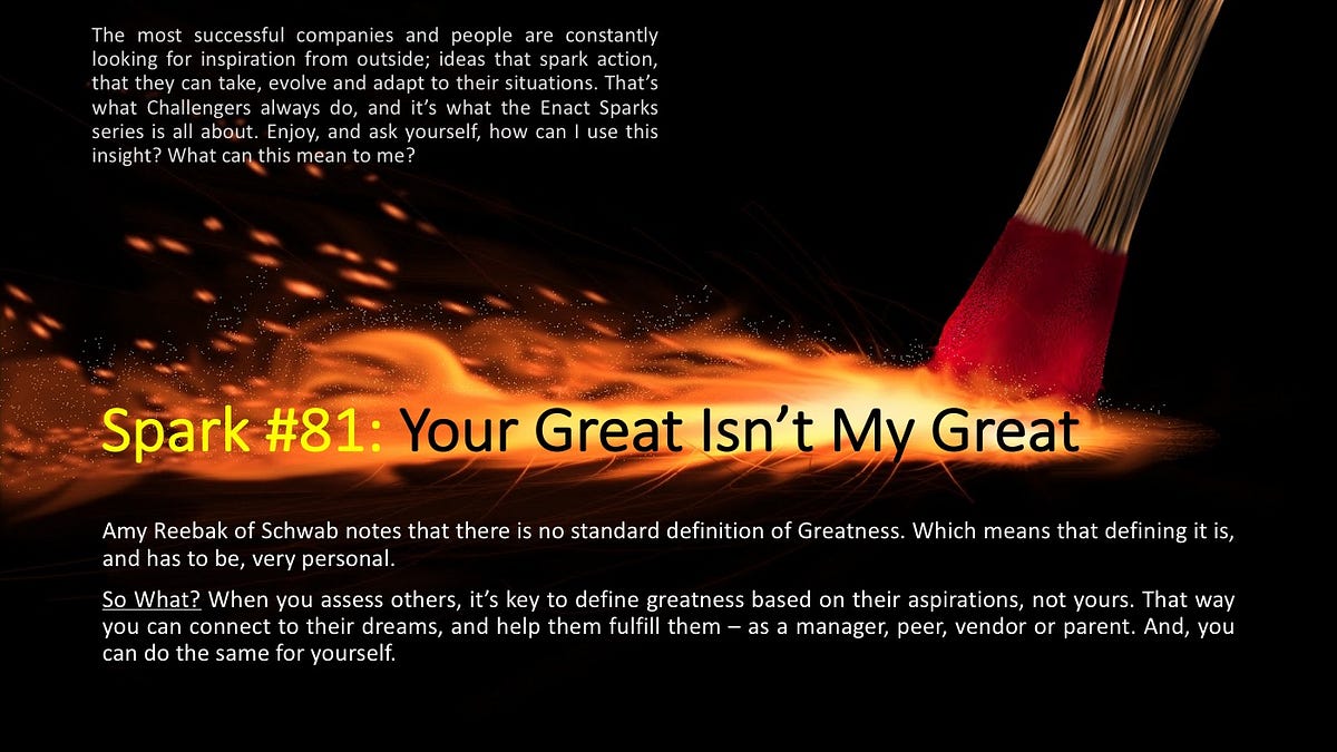 Why Greatness Is Relative Illuminate Medium