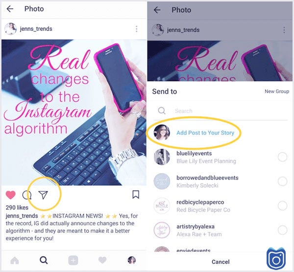 How to Reshare Post on Instagram to Your Story by aloinstagram Medium
