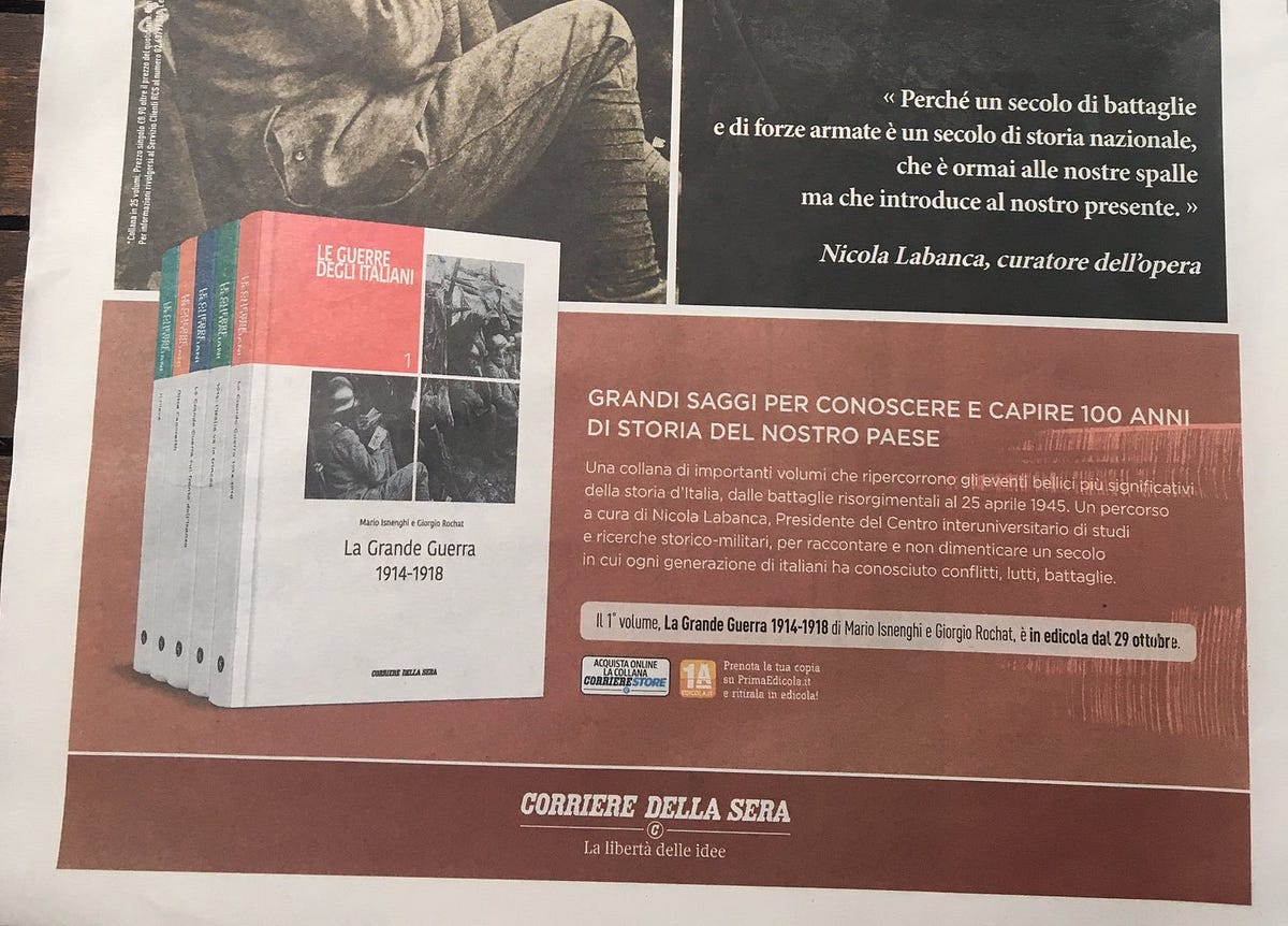 Il Corriere della Sera presenta Le guerre degli italiani | by Ioannis Largo  | Medium