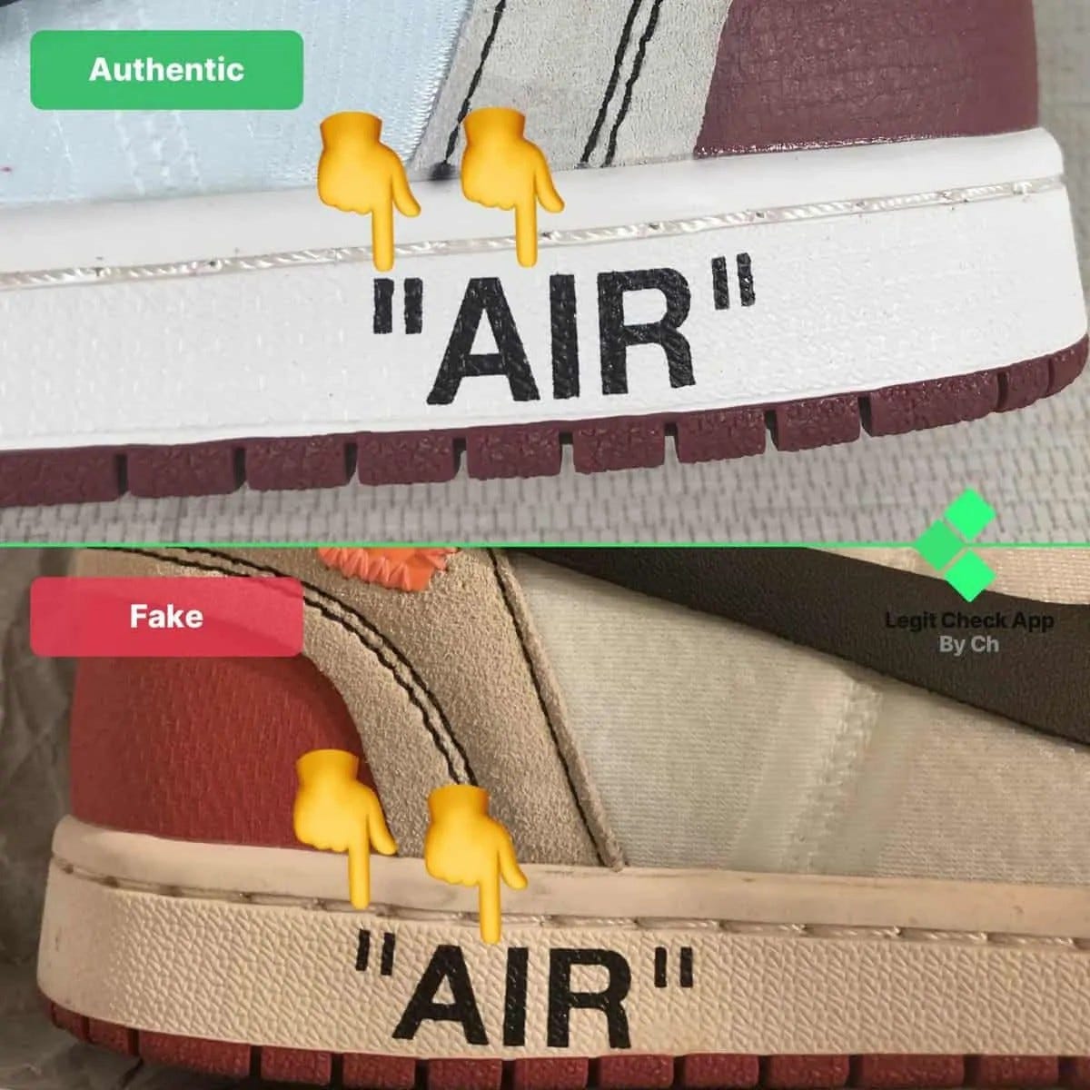 air jordan 1 off white chicago fake