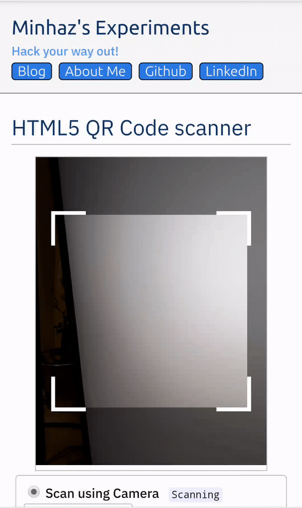 QR Code scanner using HTML and Javascript | by Minhaz | Medium