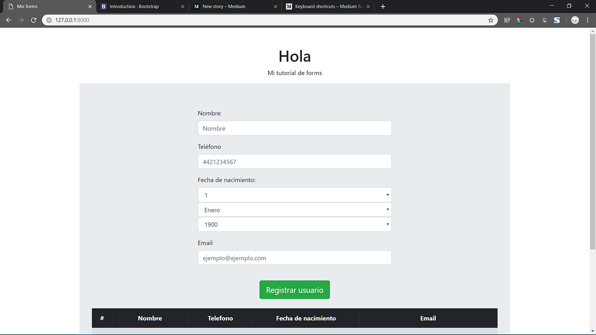 Forms de Django. En este tutorial aprenderás a crear… | by Alberto Martín  Vélez | Medium