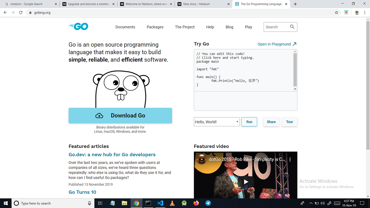 What is GoLang and how to install it? | by Sai Krishna | Medium