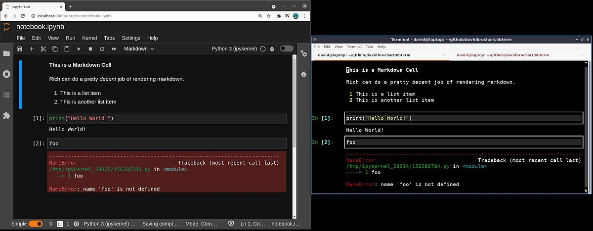 nbterm: Jupyter Notebooks in the terminal | by David Brochart | Jupyter Blog