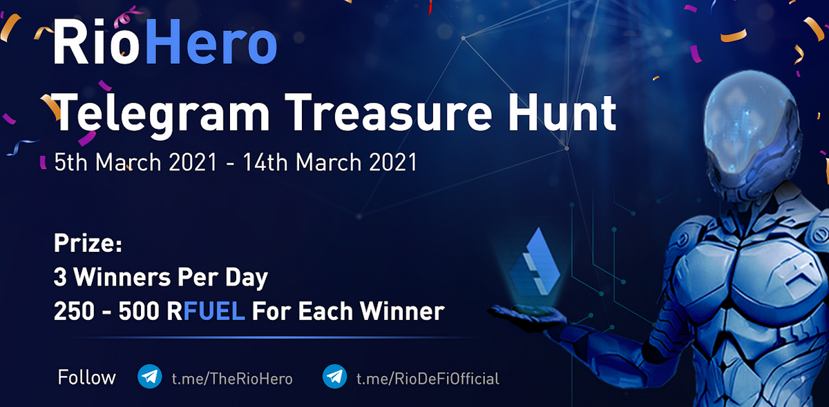 The RioDeFi Telegram Treasure Hunt starts today!