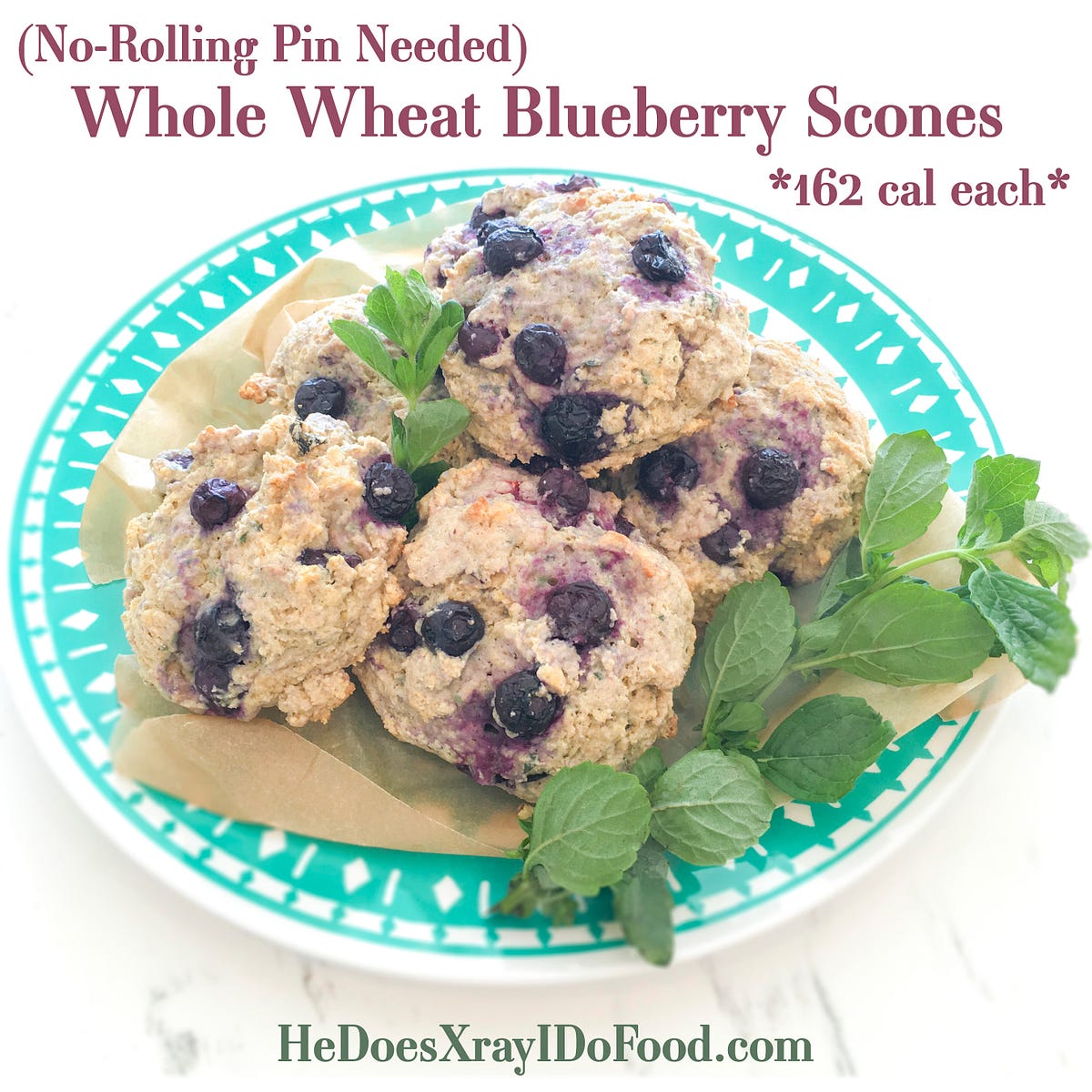 Whole Wheat Blueberry Scones with Fresh Lemon Balm or Mint; *162 cal each* by Talia Miele Medium