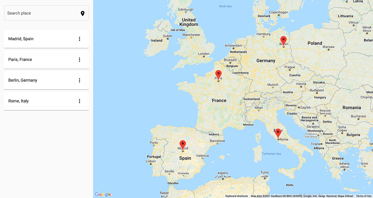 Angular 12 with reactive Google Map markers based in Google Places
