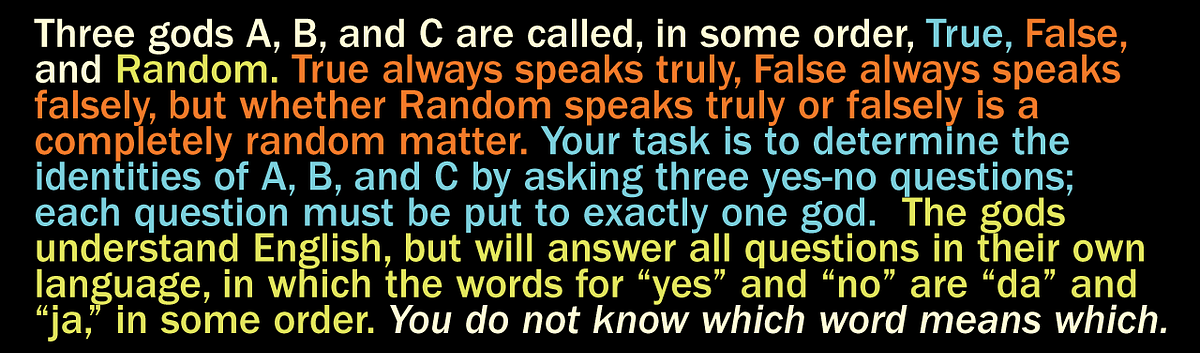 How To Solve The Hardest Logic Puzzle Ever By Nautilus Nautilus 