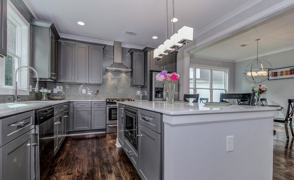 Gray Shaker Kitchen Cabinets One Of The Most Popular Trends In By Four Less Cabinets Medium