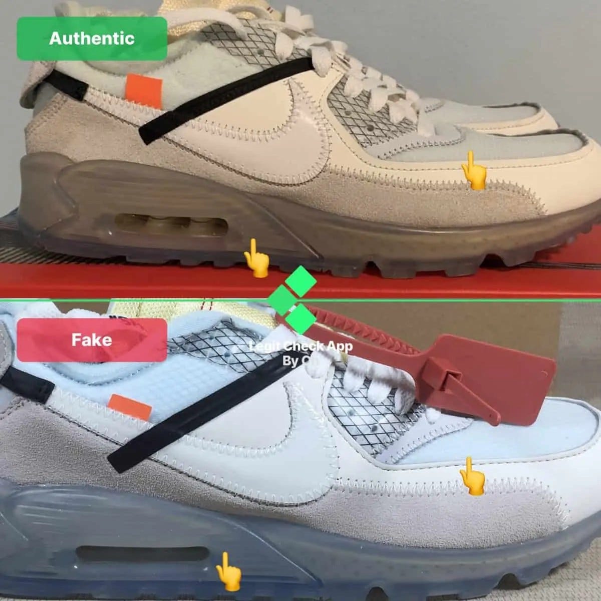 off white air max 90 real vs fake