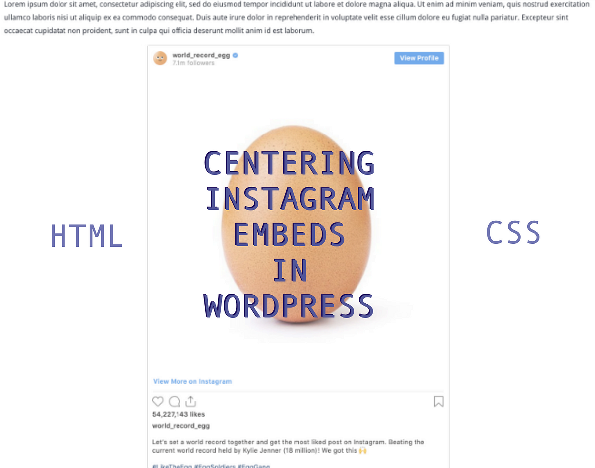 How to Center Instagram Iframe Embeds in Wordpress
