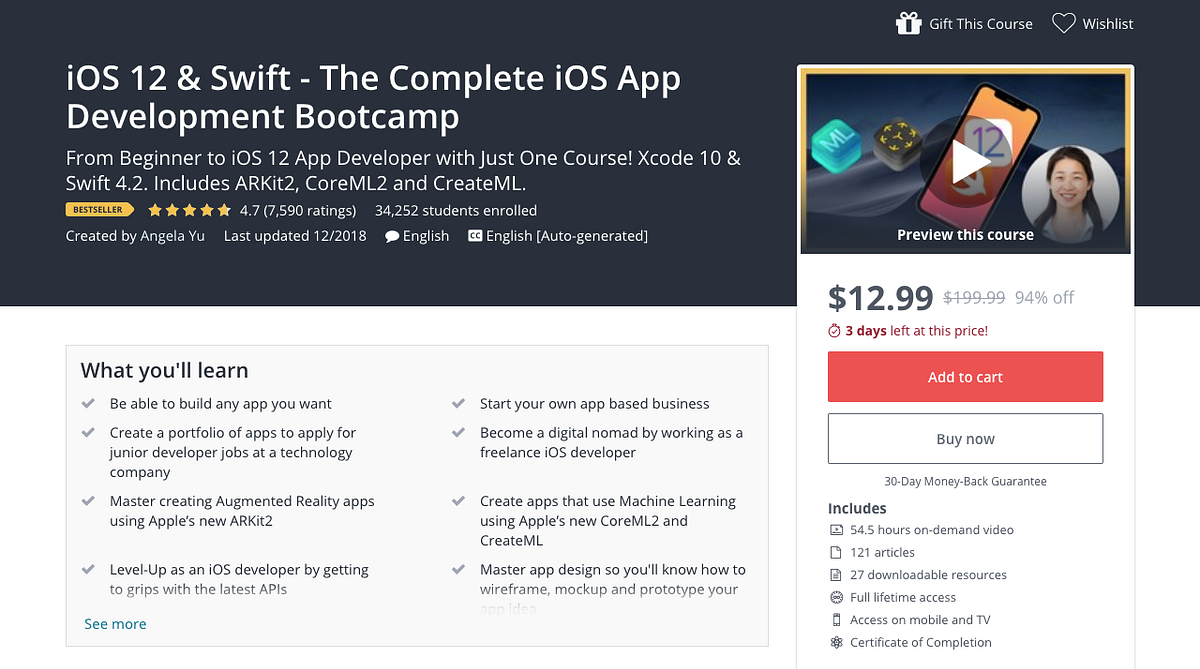 5 Best Udemy Courses For Learning Ios Development In 2019 By Forrest Knight Medium