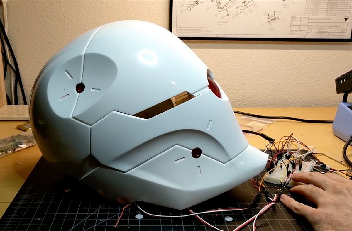 Engineer Builds a Magnificent Motorized Gray Fox Helmet