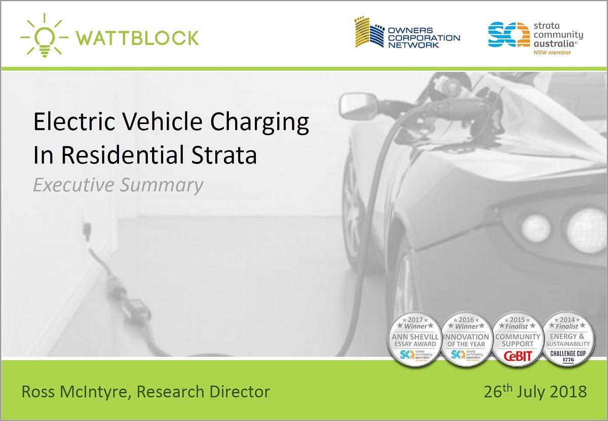Electric Vehicle Charging in Strata Report by Ross McIntyre Medium
