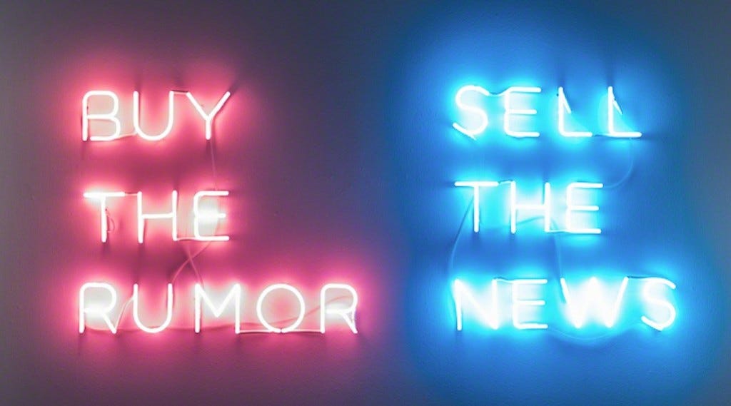 Buy The Rumor Sell The News Over The Last Month Crypto Space Has By Yaniv Hevron Medium