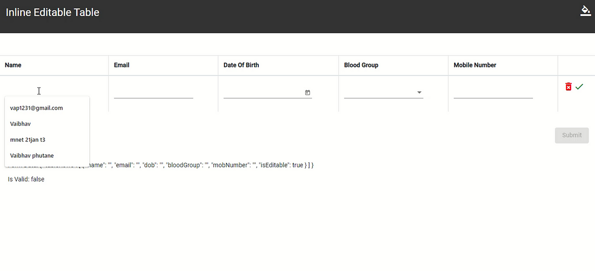 Inline Editable Table Using Reactive Forms in Angular | by Vaibhav Phutane  | Medium