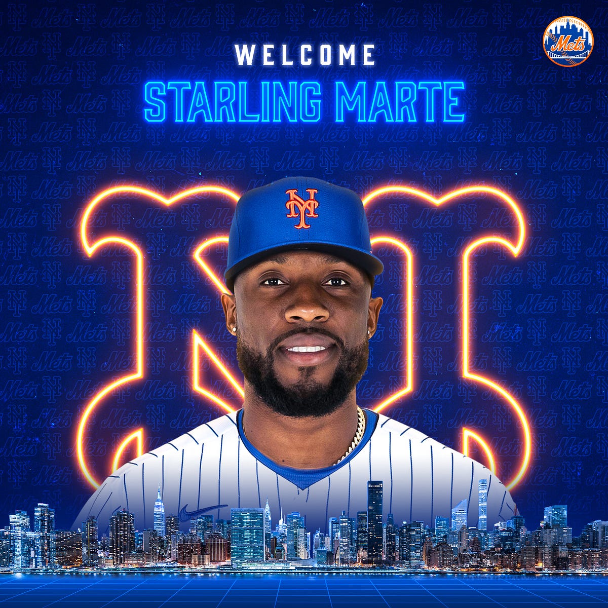 METS SIGN ALLSTAR OUTFIELDER STARLING MARTE by New York Mets Medium