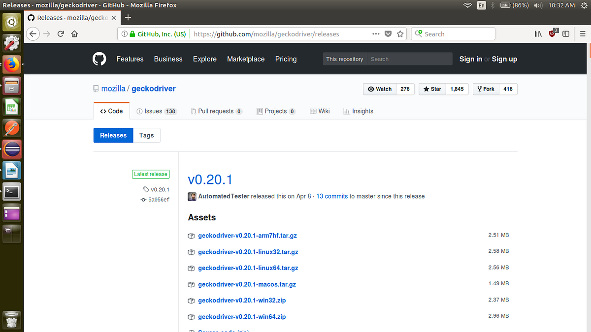 mozilla geckodriver