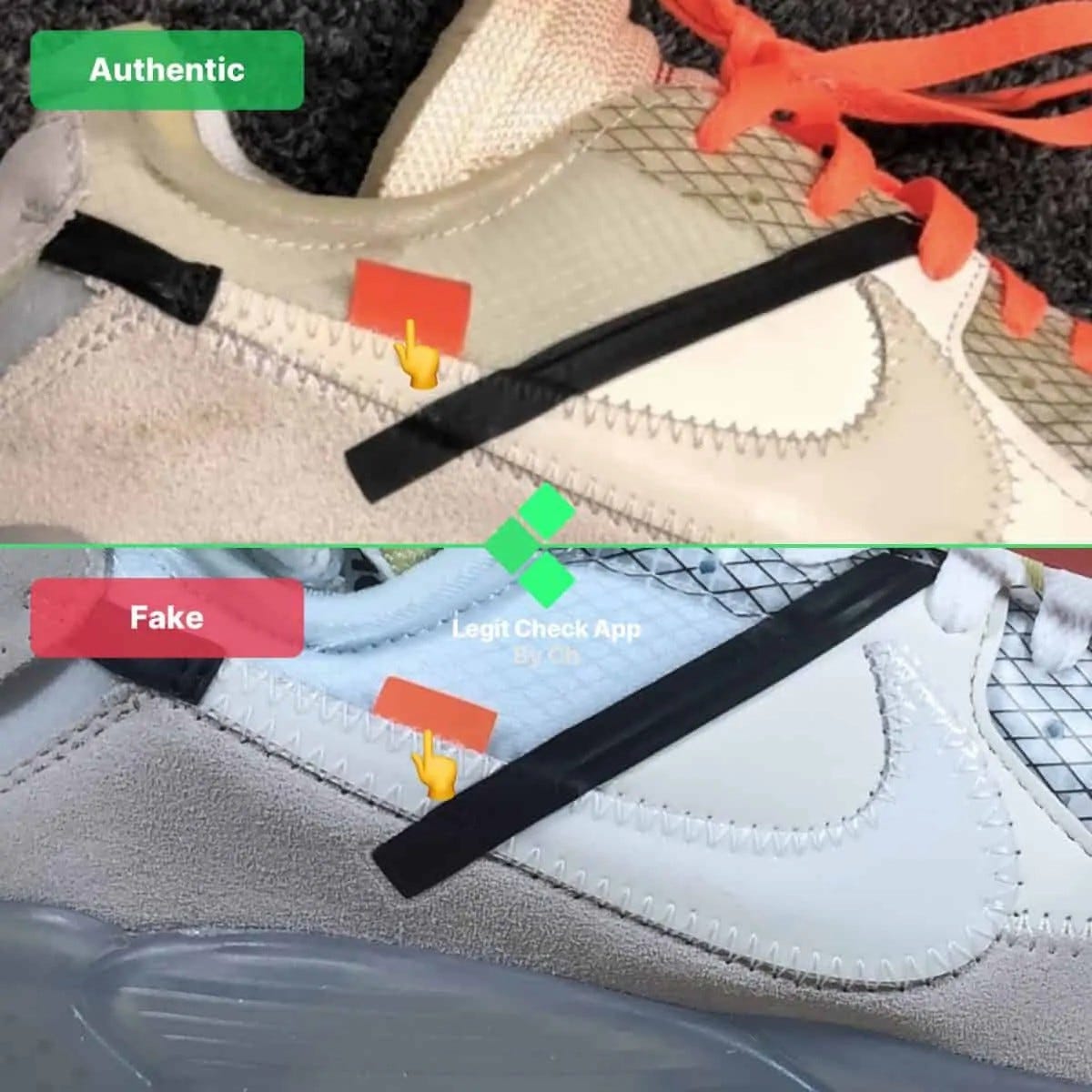 real vs fake air max 90 off white