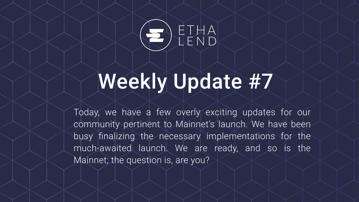 ETHA Weekly Update #7 –Mainnet Launch Development Finale, Sidechain, Scalability & Ultimate Gas…