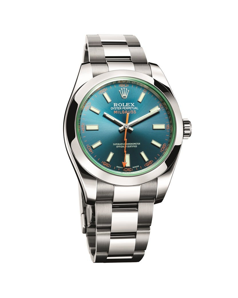 rolex milgauss blue dial