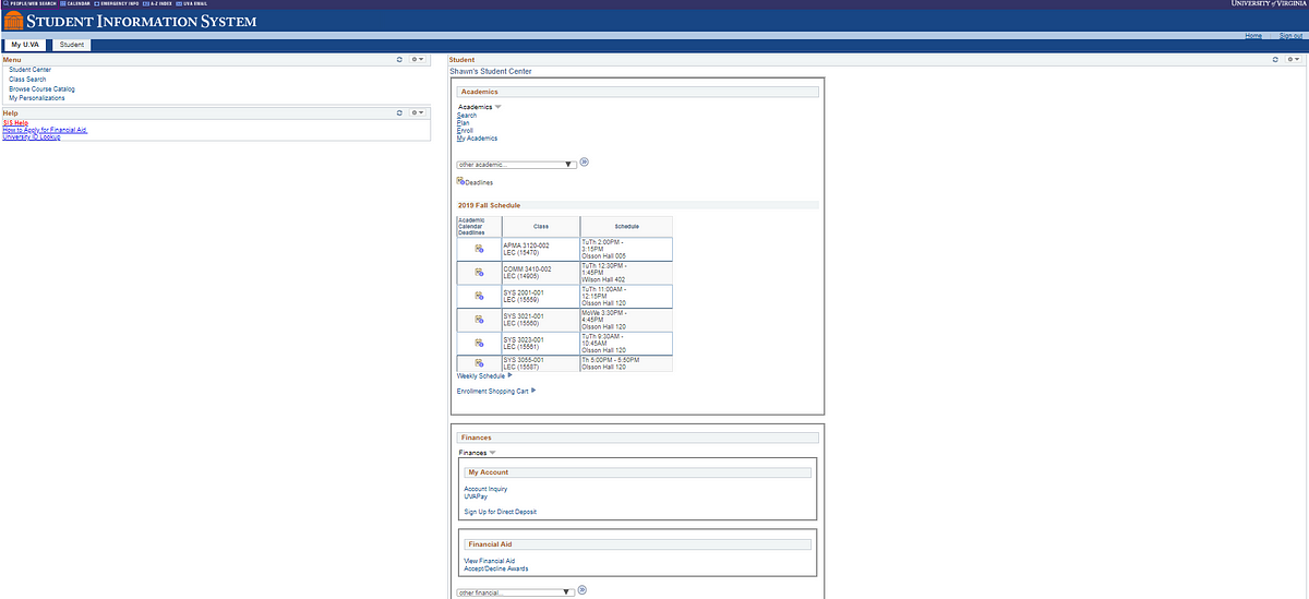 UX case study process of redesigning UVA’s Student Information System(05)