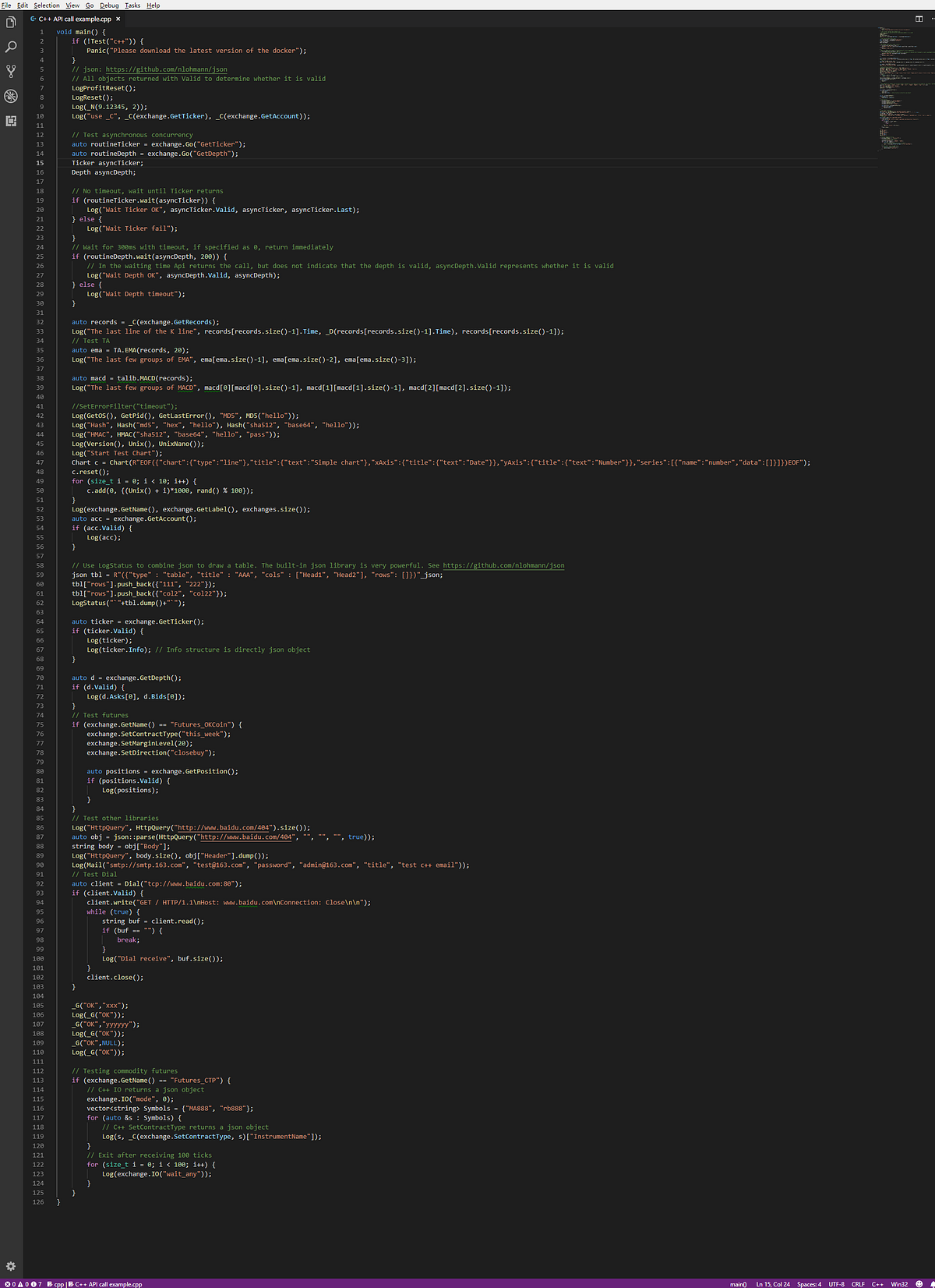 C++ API call example. C++ API call example | by FMZ Quant | Medium