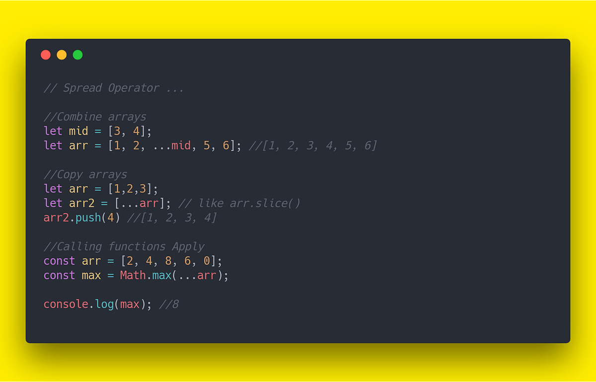 javascript ES6 cheatsheet — Spread Operator by Mihai Serban Medium