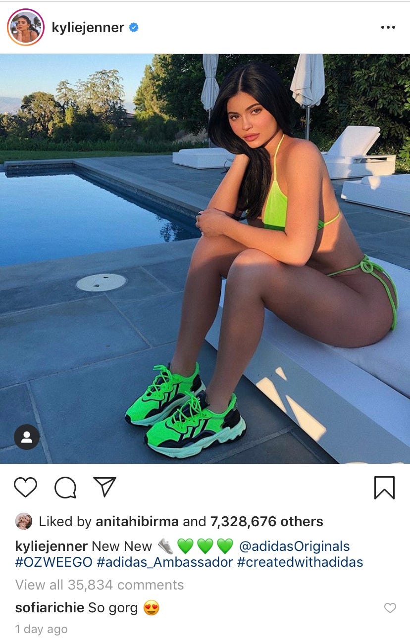 Kylie Jenner Adidas Ozweego - Kylie Jenner Instagram