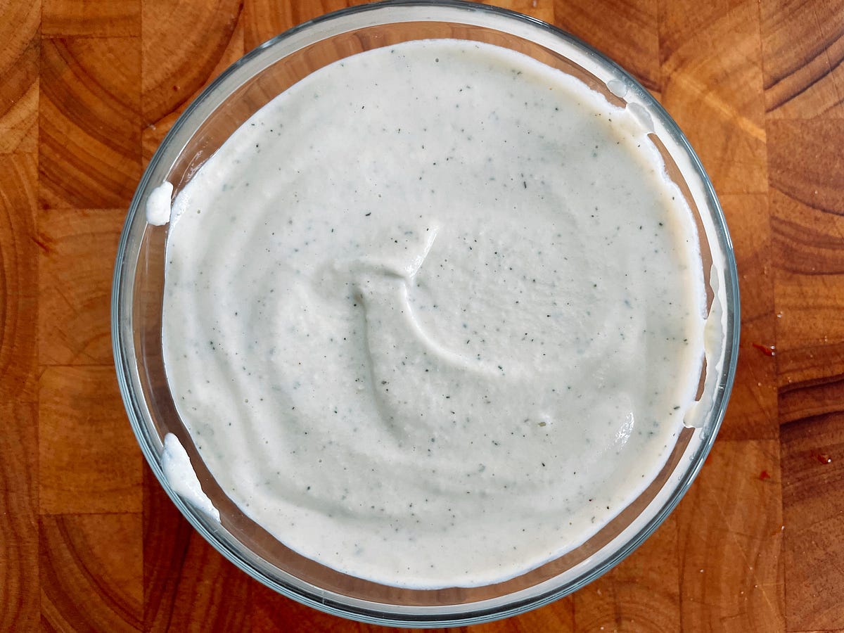 OilFree Vegan Creamy Blue Cheese Dressing by KevCooksPlants The