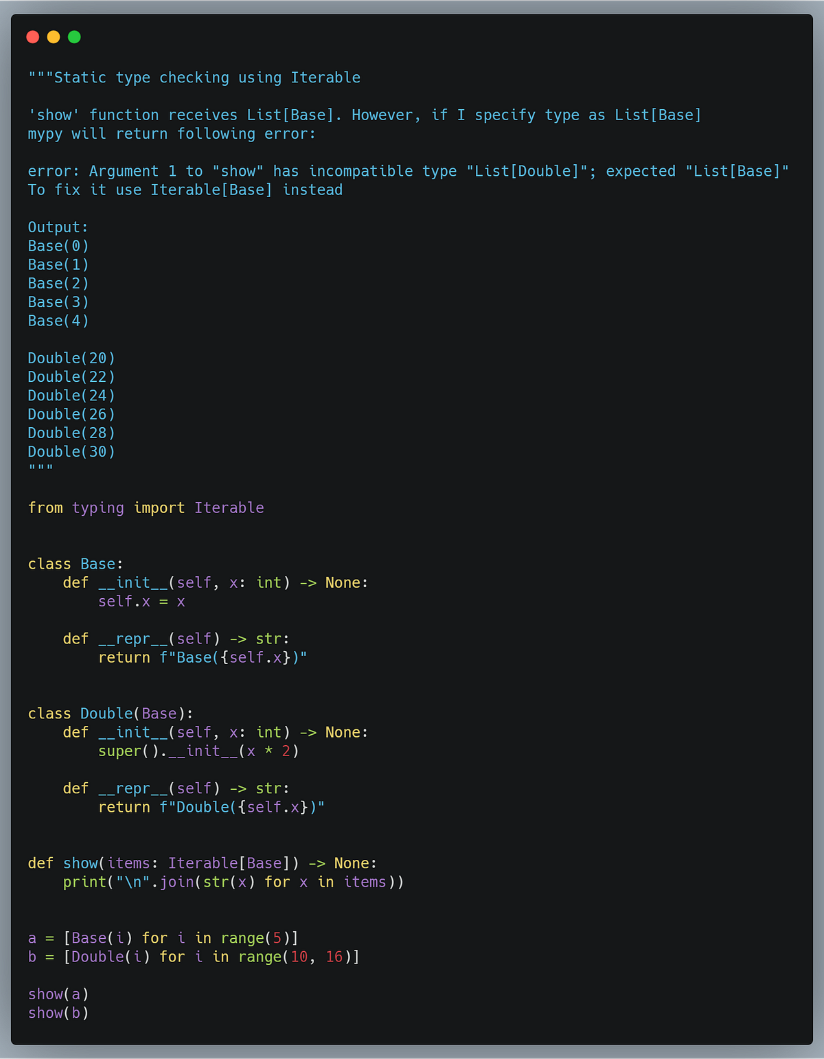 Iterable type typing example in Python | by Vlad Bezden | Medium