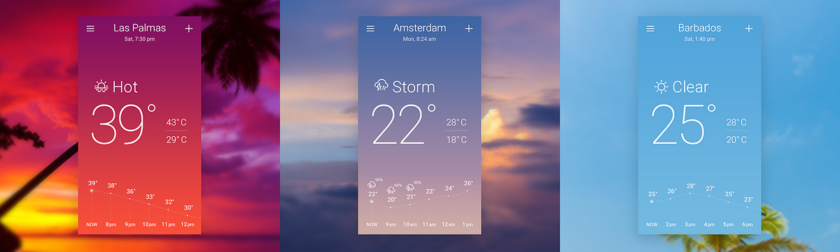 Sky-inspired Weather App Concept. The Secret of Great Gradient | by Anna  Grenn | UX Planet